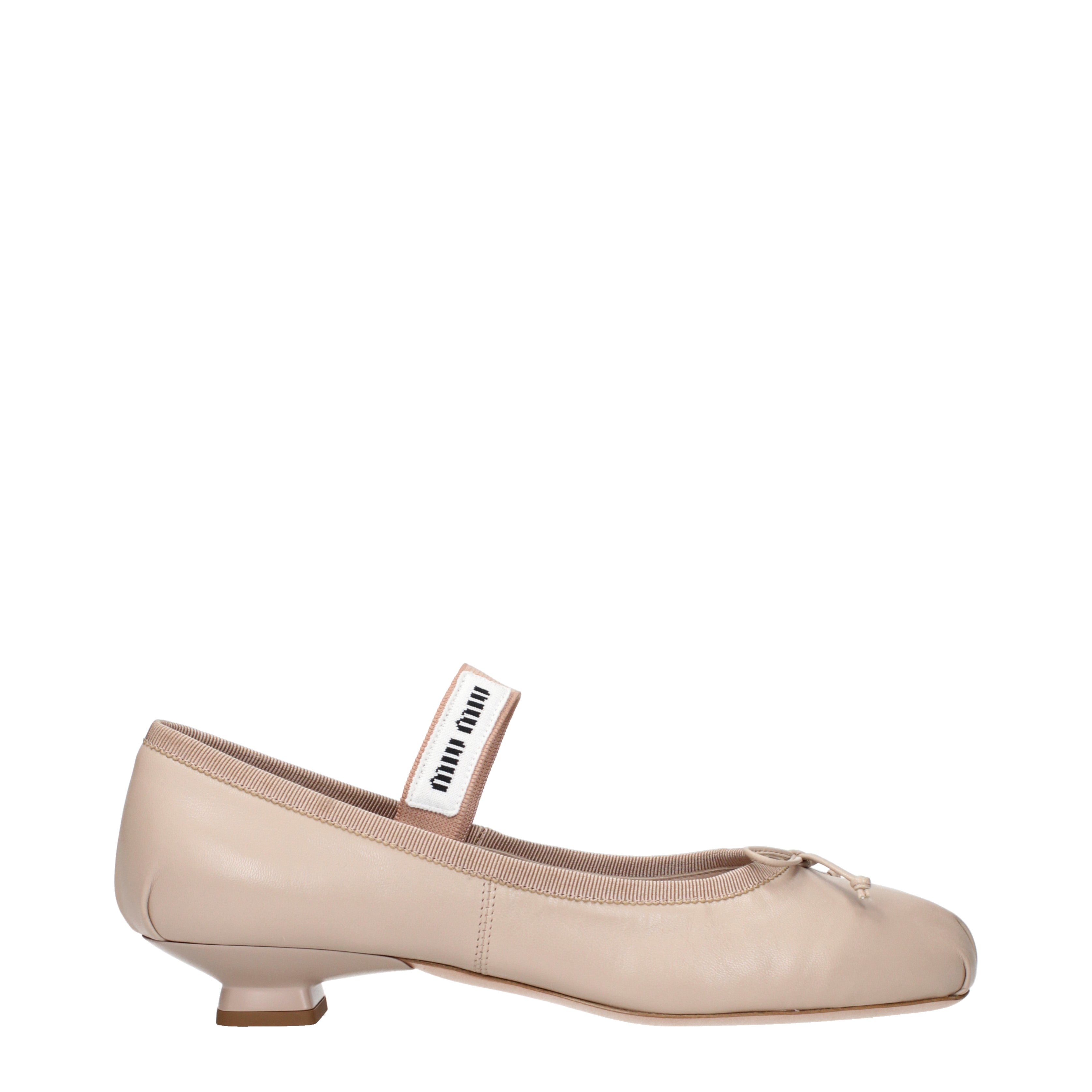 Miu Miu Ballet Flats Women Leather Pink/Waterlily B-Exit – B