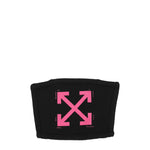 Off-White Mascherine Donna Cotone Nero Fuxia