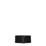 Saint Laurent Bracciali Donna Pelle Nero Argento