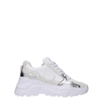 Versace Jeans Sneakers couture Donna Pelle Bianco Argento