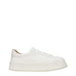 Jil Sander Sneakers Donna Pelle Bianco/Neve
