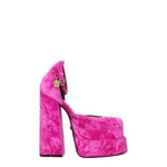 Versace Sandali Donna Velluto Fuxia