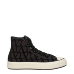Valentino Garavani Sneakers Uomo Tessuto Marrone Cioccolato Fondente