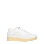 Jil Sander Sneakers Donna Pelle Bianco Ecru