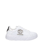 Love Moschino Sneakers Donna Pelle Bianco Argento