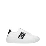 Versace Sneakers greca Donna Pelle Bianco Nero