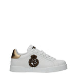 Dolce&Gabbana Sneakers Uomo Pelle Bianco Oro