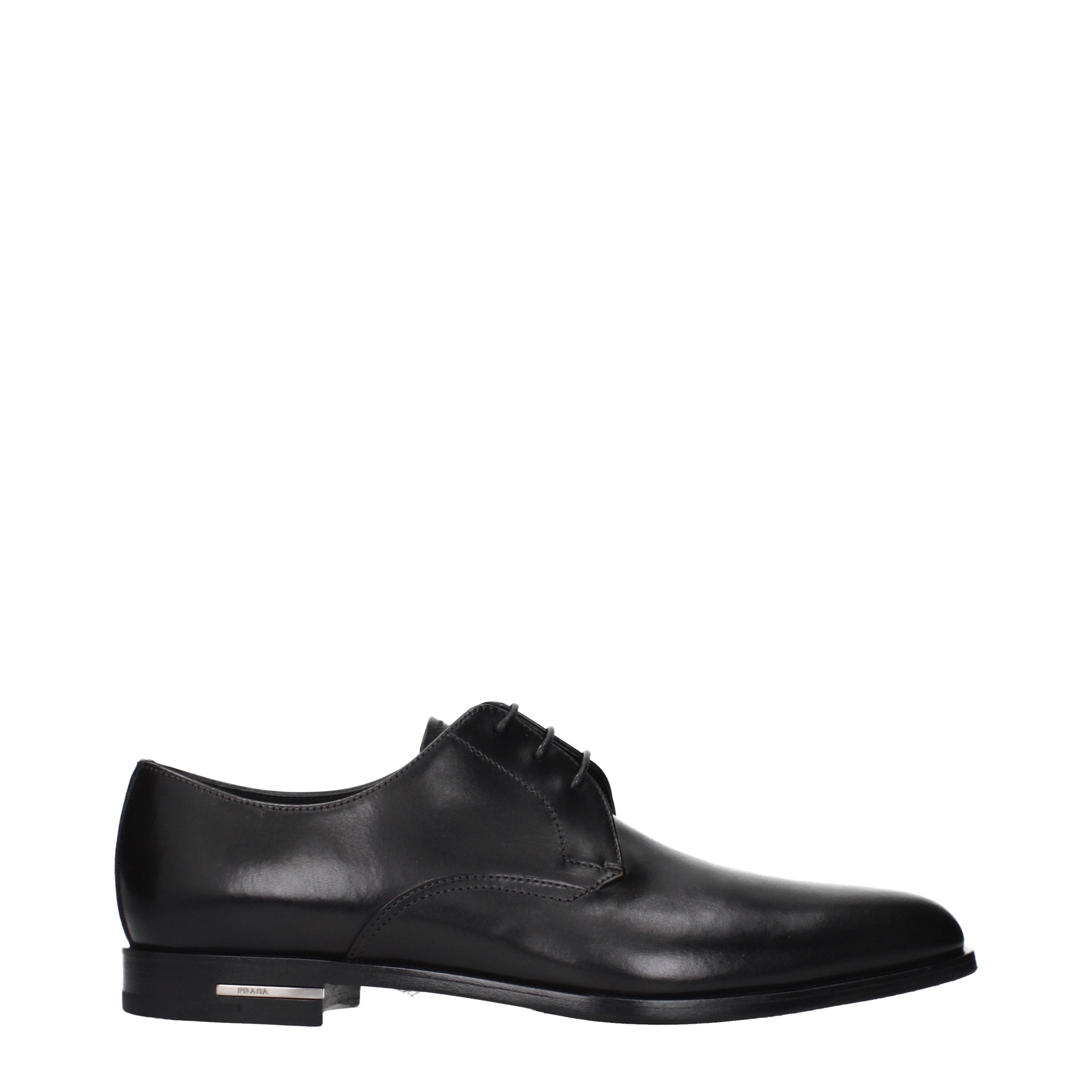 Prada レースアップとモンクストラップ 男性 皮革 黒 | B-Exit – B