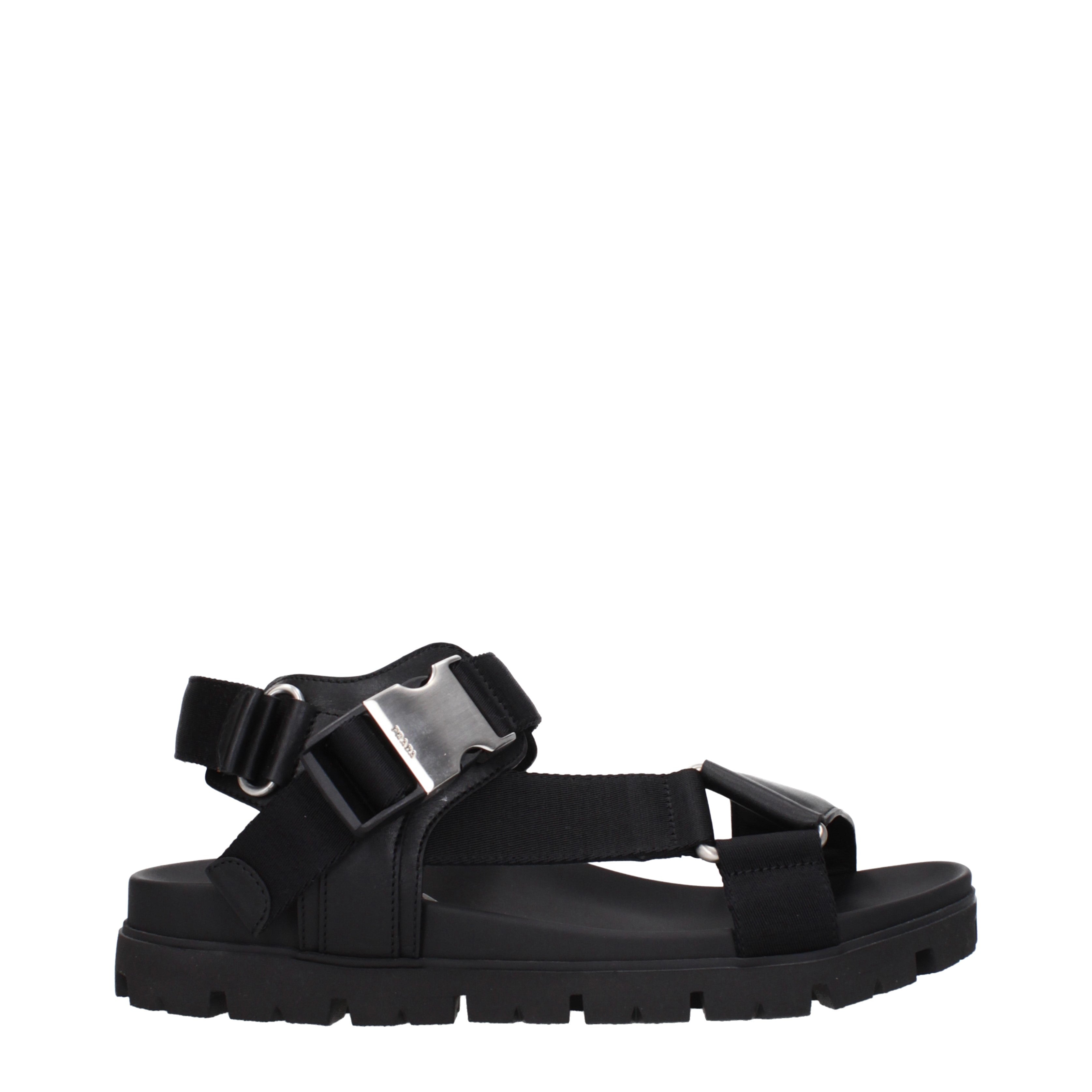 Buckle Straps Sandali Flat Prada Men's Prada Leather Sandals Lyst