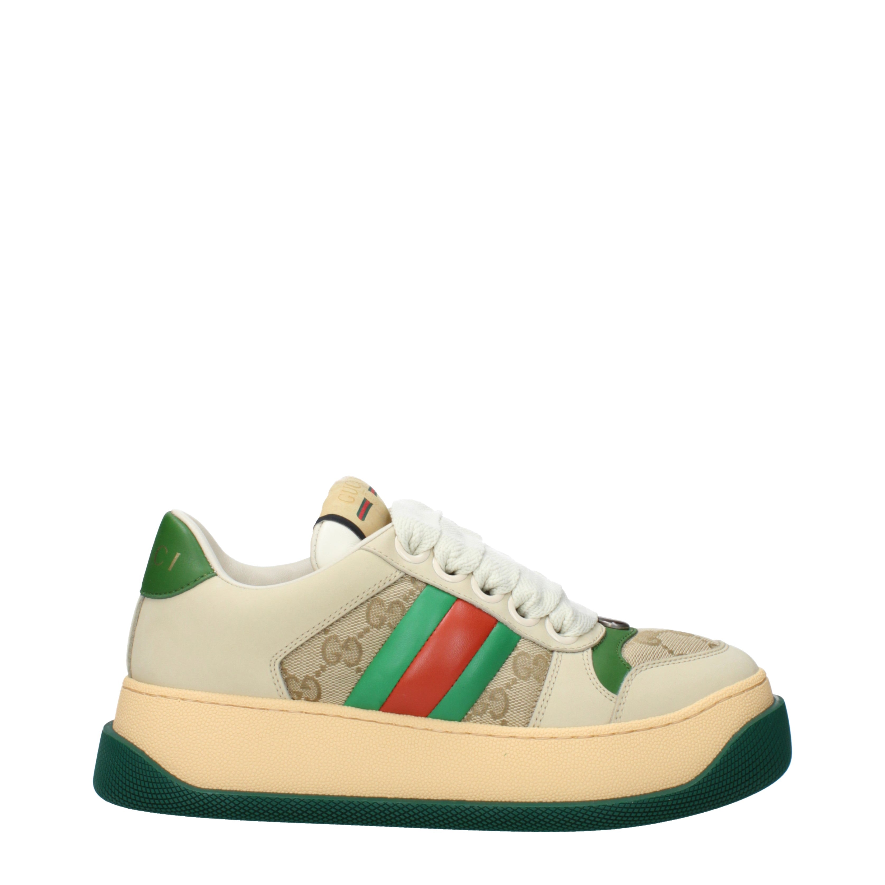 Gucci Sneakers Women Suede Beige/Green B-Exit - Main Image