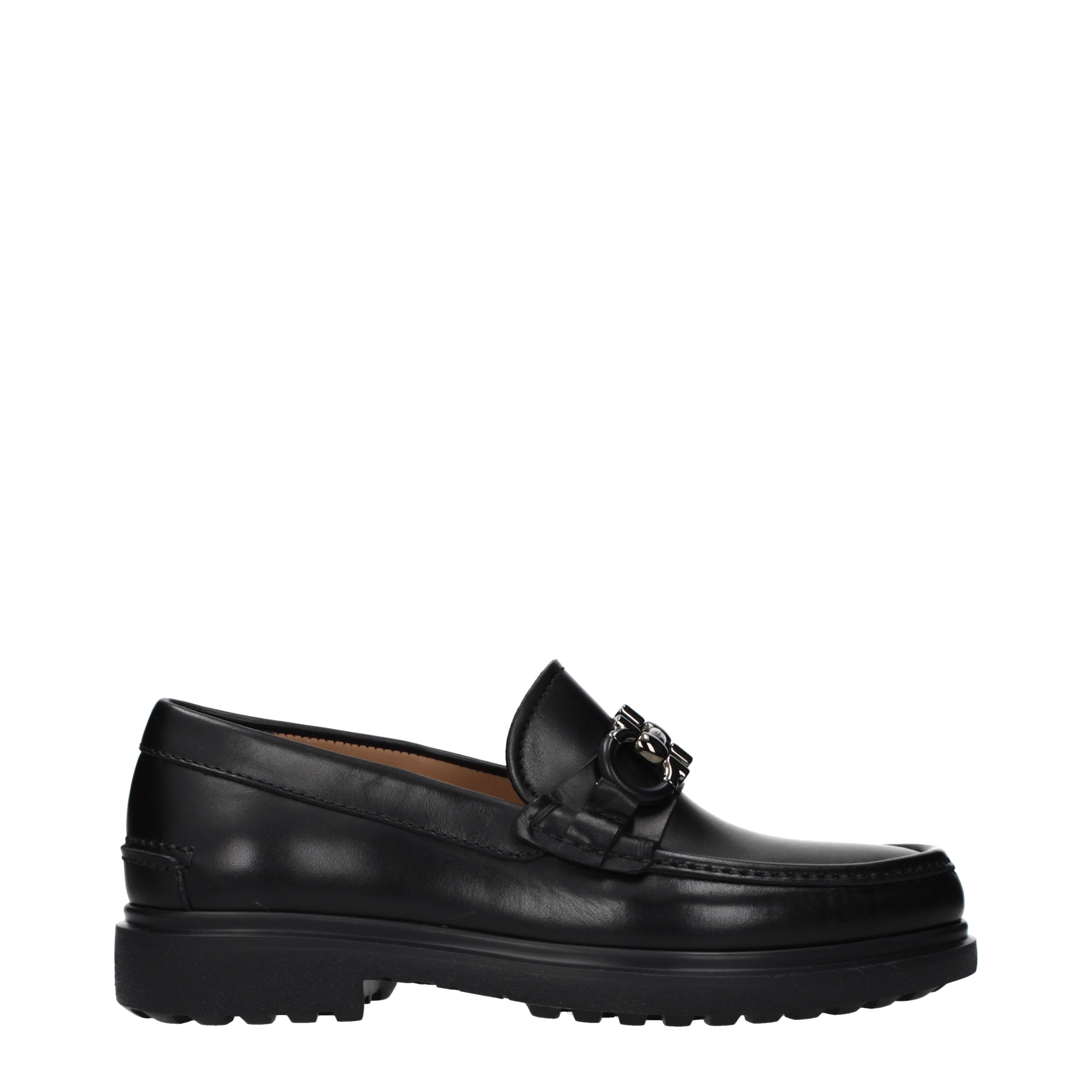 靴 y2k Ferragamo black leather flat loafers Salvatore Ferragamo Loafers Men Leather Black | B-Exit – B-Exit