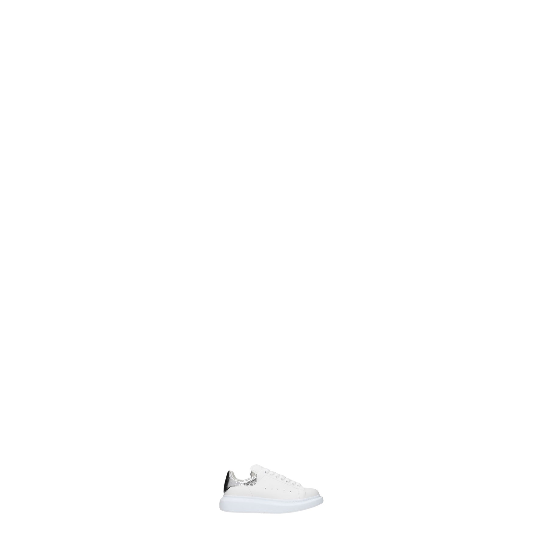 Alexander McQueen Sneakers oversized Donna Pelle Bianco Argento