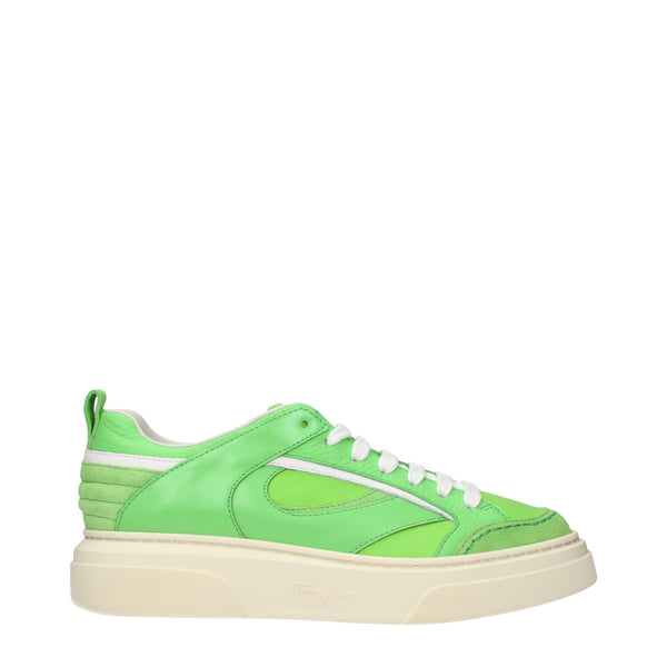 Salvatore Ferragamo Sneakers Men Leather Green/Lime | B-Exit – B