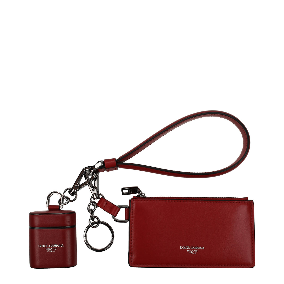 Dolce&Gabbana Portamonete airpods case second generation Donna Pelle Rosso Rosso Scuro