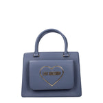Love Moschino Borse a Mano Donna Poliuretano Blu Denim