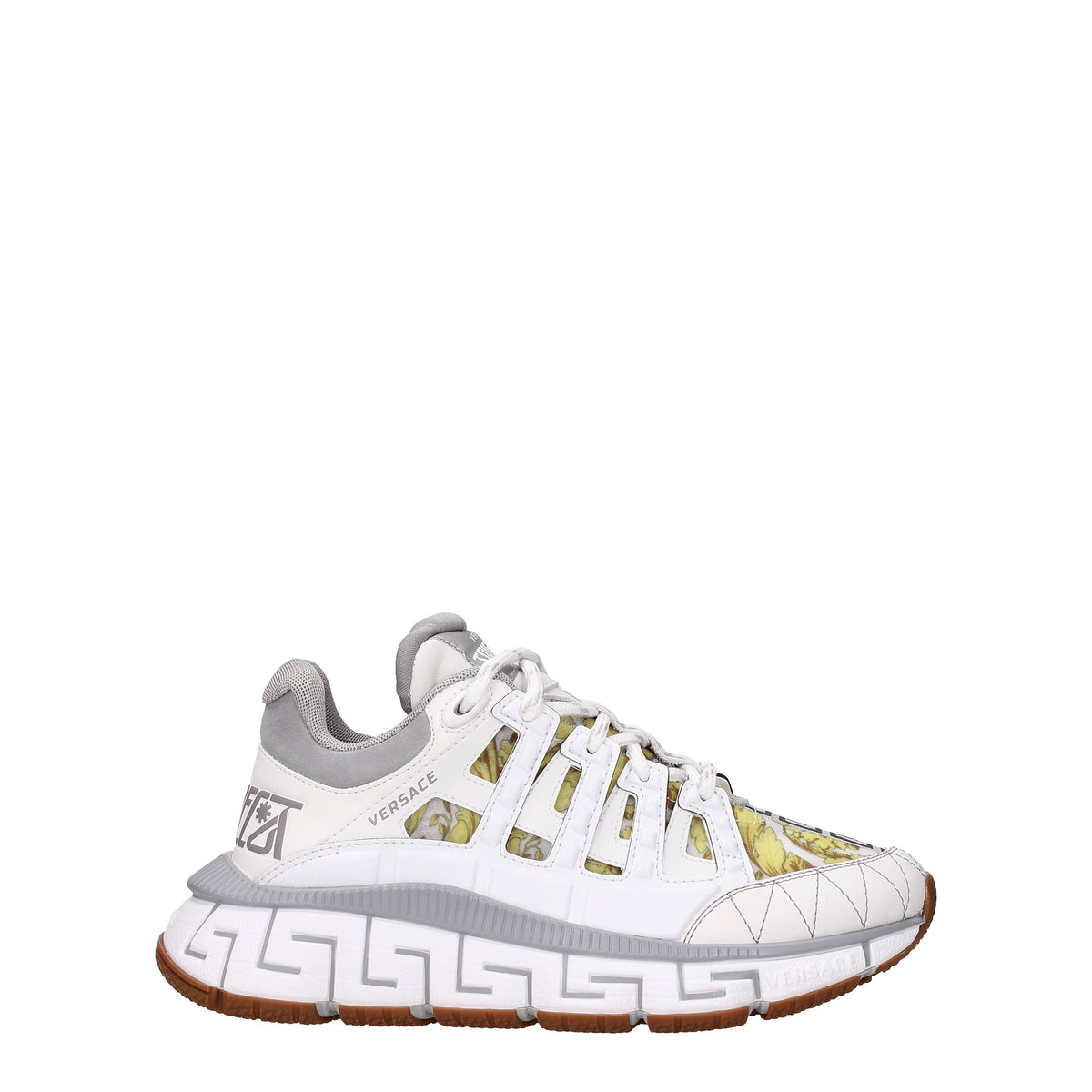 Versace Sneakers trigreca Donna Pelle Bianco Grigio
