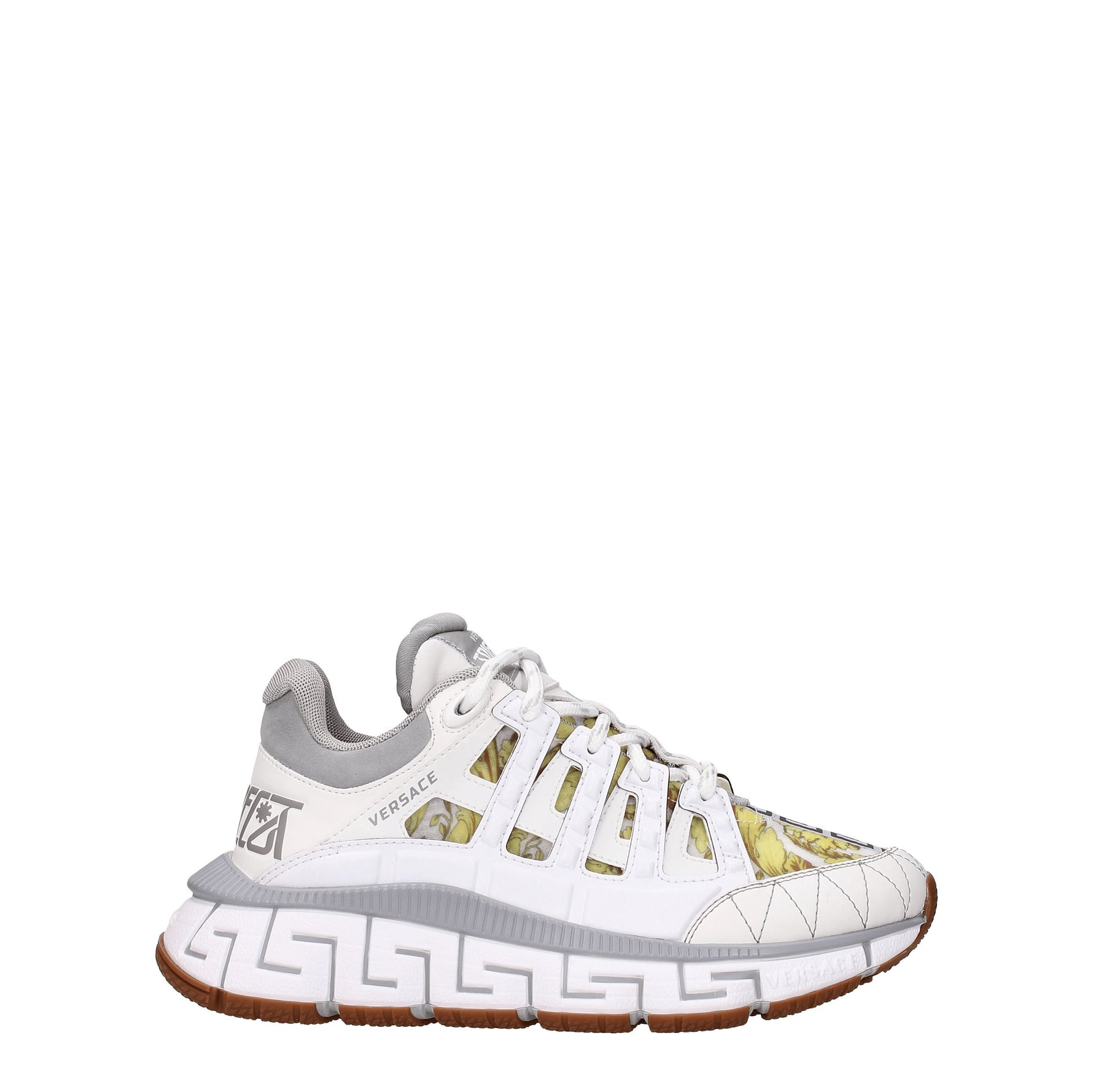 Versace Sneakers trigreca Donna Pelle Bianco Grigio