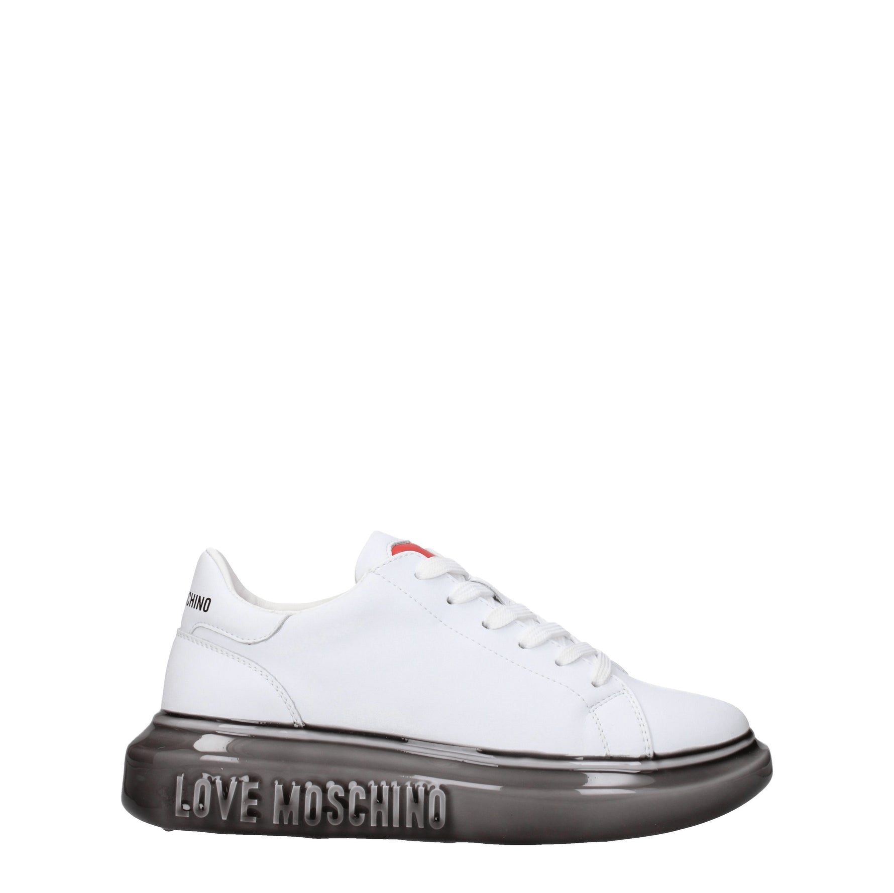 Love Moschino Sneakers Donna Pelle Bianco Nero