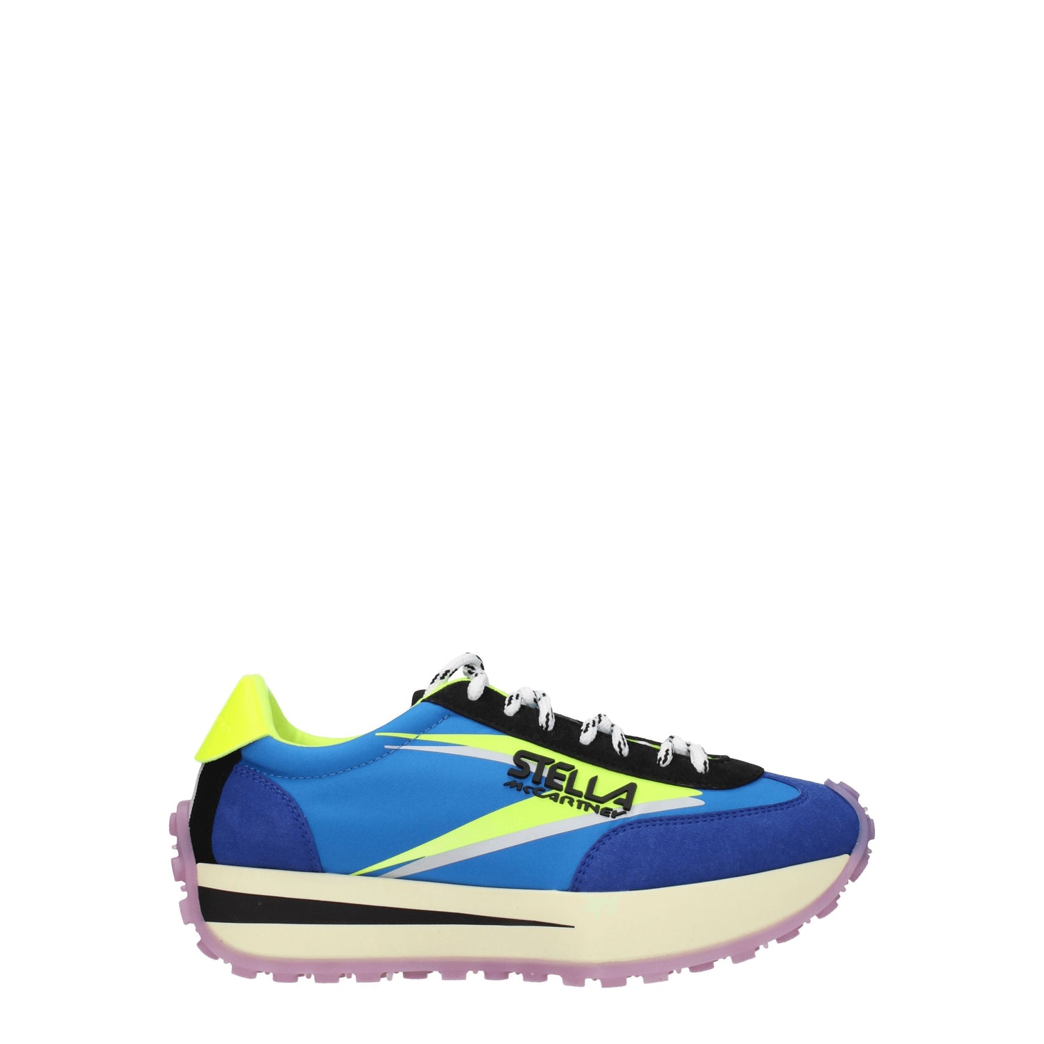 Stella McCartney Sneakers Donna Eco Camoscio Blu Giallo Fluo