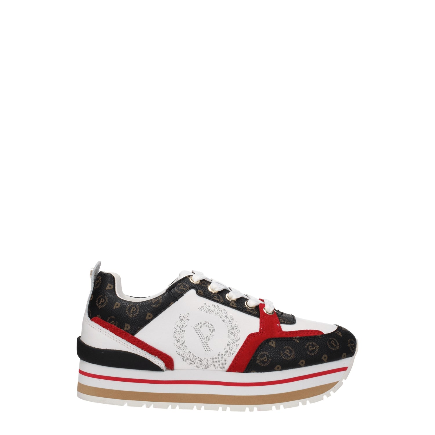 Pollini Sneakers Donna Tessuto Bianco Rosso