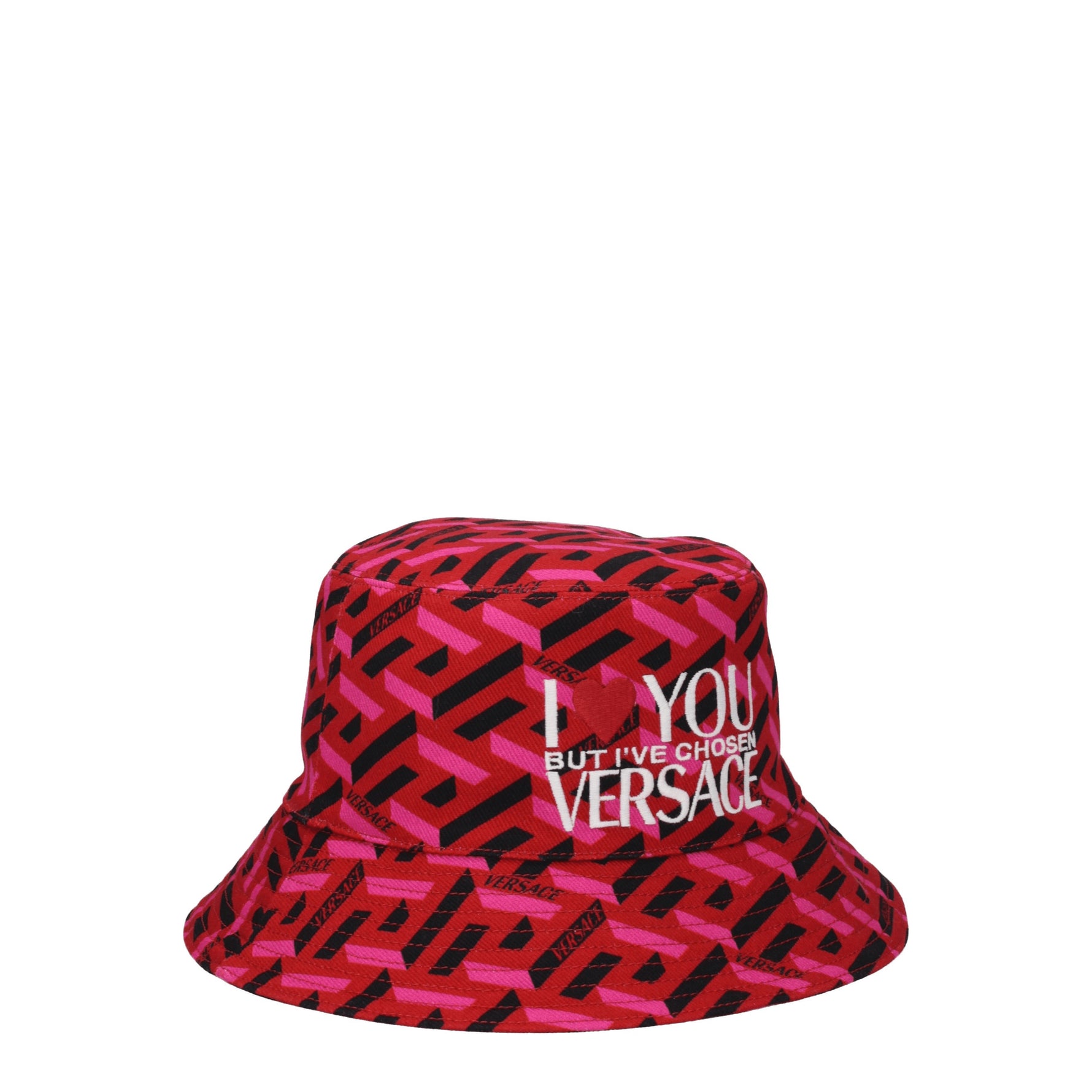 Versace Cappelli Donna Cotone Rosso Fuxia