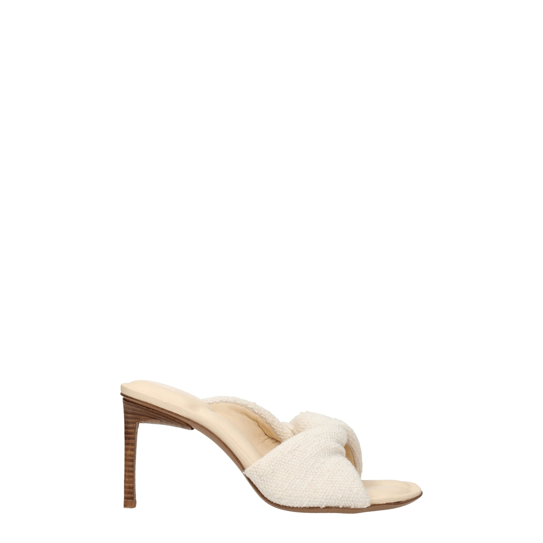 Jacquemus Sandali Donna Tessuto Beige Bianco Sporco