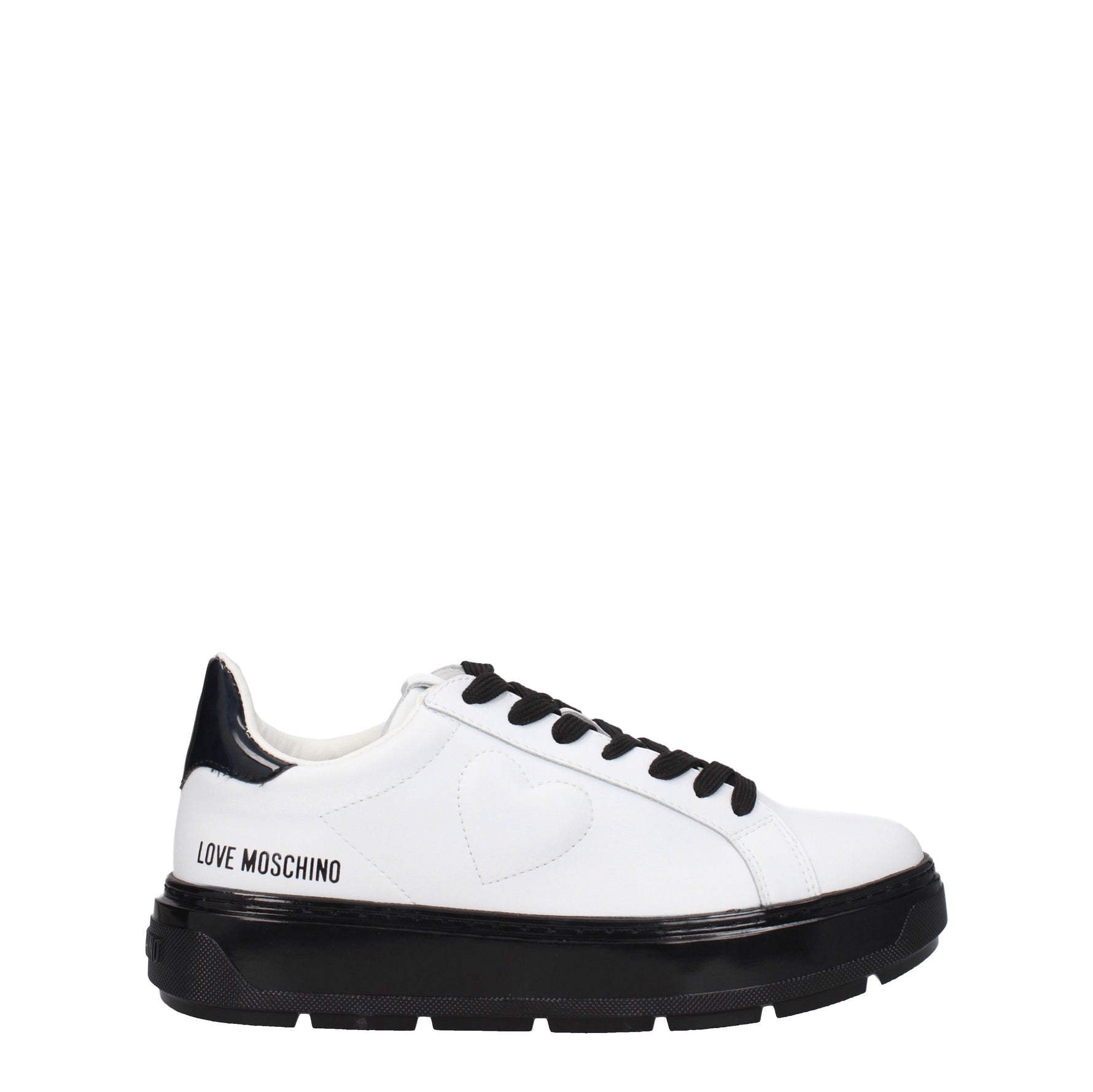 Love Moschino Sneakers Donna Pelle Bianco Nero