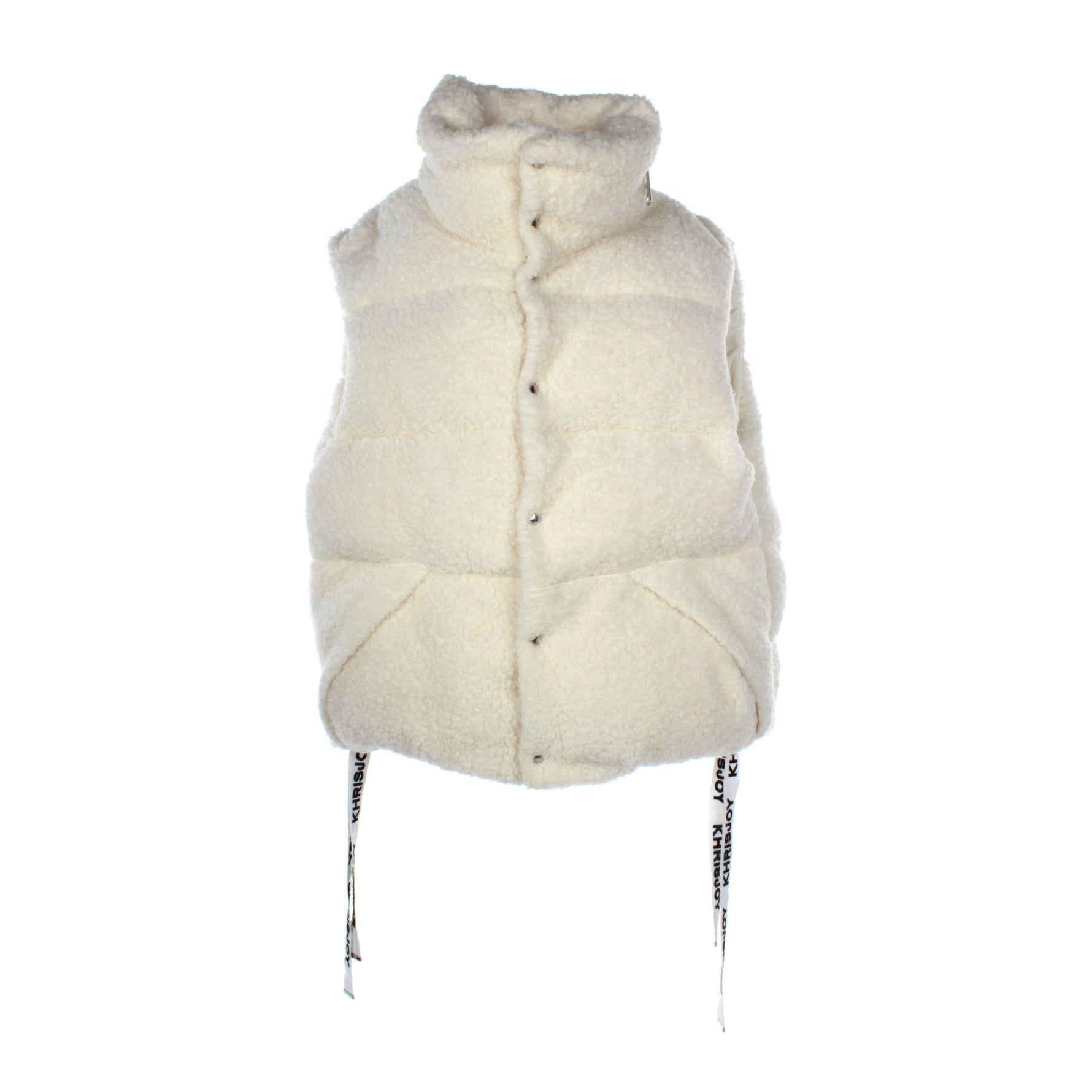 Khrisjoy Idee Regalo puff oversize vest pile Donna Acrilica Bianco Avorio
