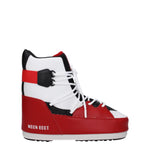 Moon Boot Stivaletti sneaker mid Uomo Tessuto Bianco Rosso