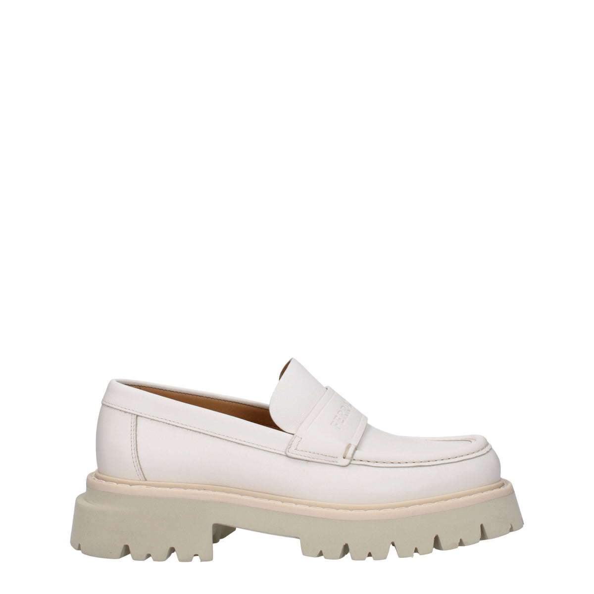 Salvatore Ferragamo Mocassini fergal Uomo Pelle Beige Mascarpone