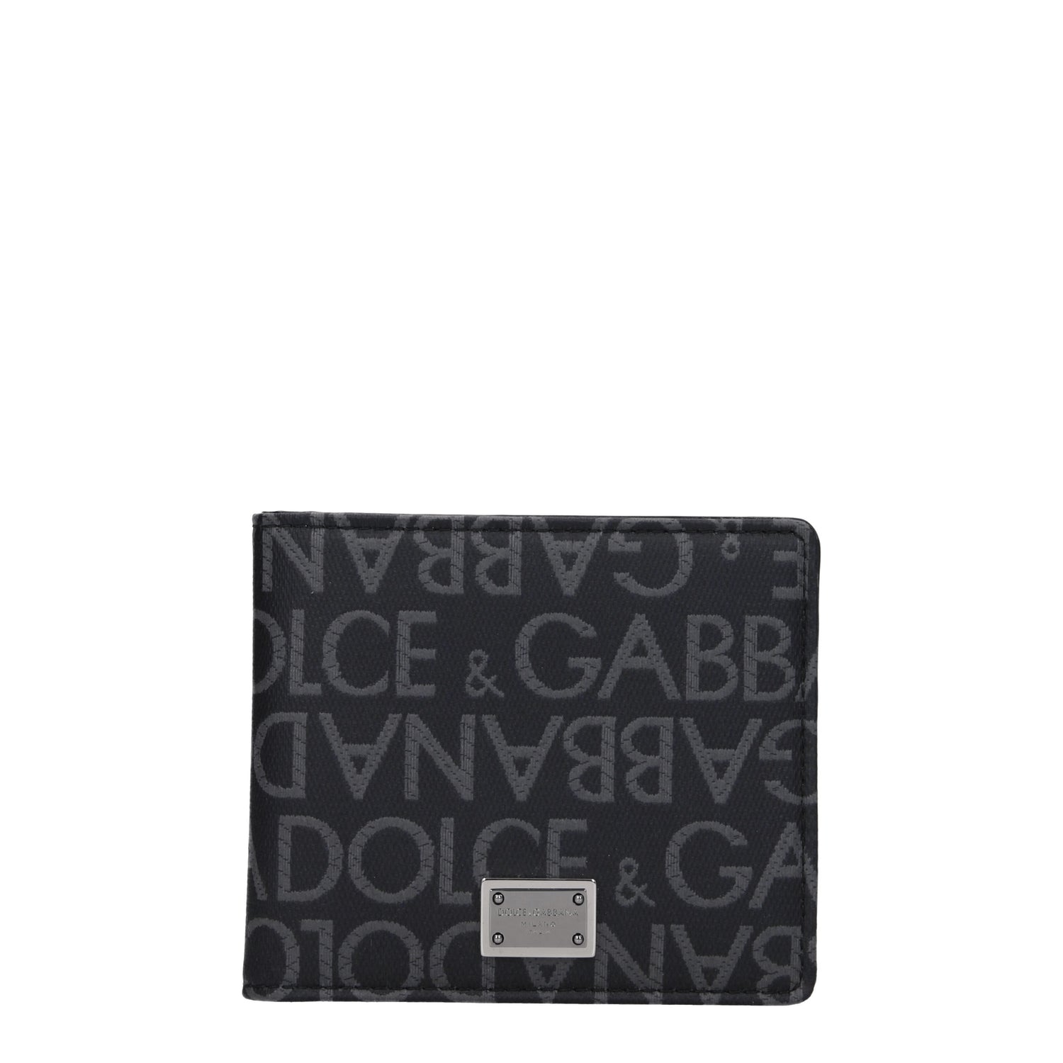 Dolce&Gabbana Portafogli Uomo Tessuto Nero Grigio