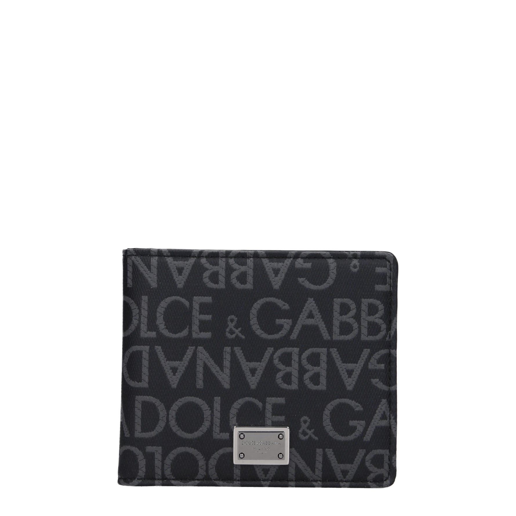 Dolce&Gabbana Portafogli Uomo Tessuto Nero Grigio