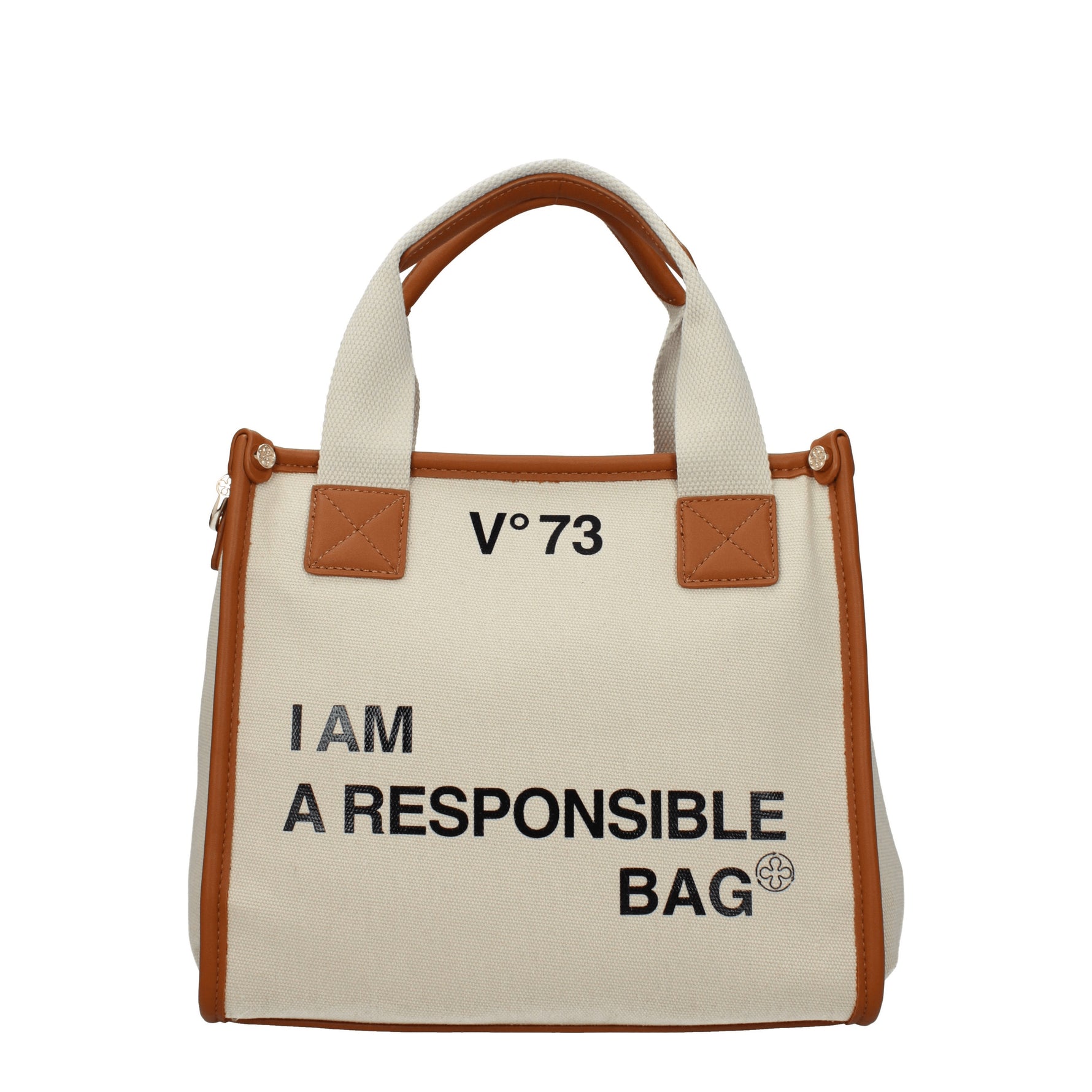 V°73 Borse a Mano Responsibility bis Donna Tessuto Beige/Cuoio B