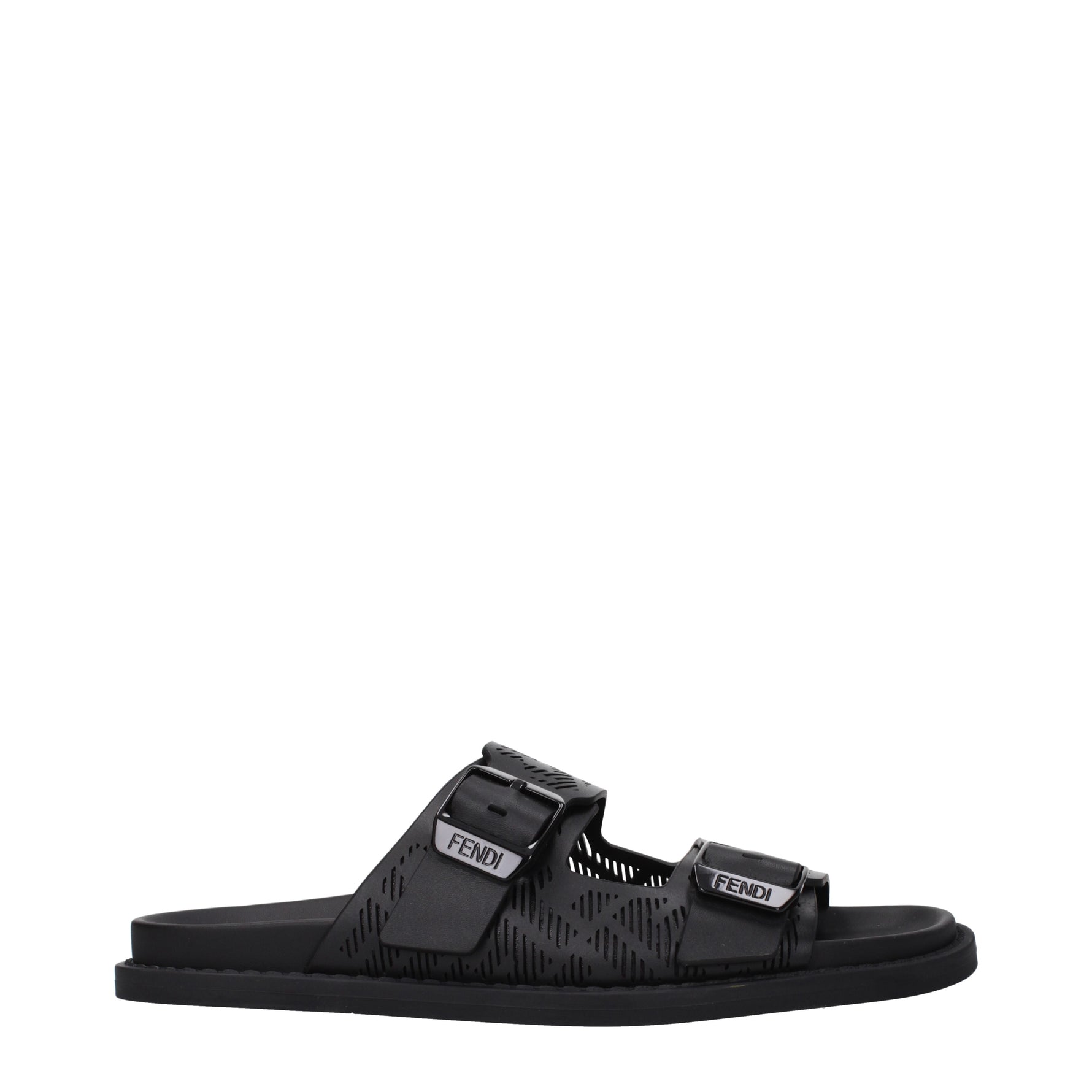 Fendi Slippers and Clogs Men Leather Black