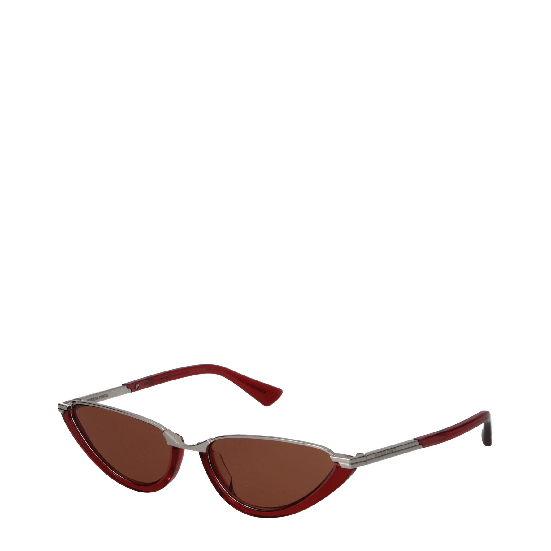 Bottega Veneta Lunettes de Soleil Femme Métal Rouge/Marron Clair