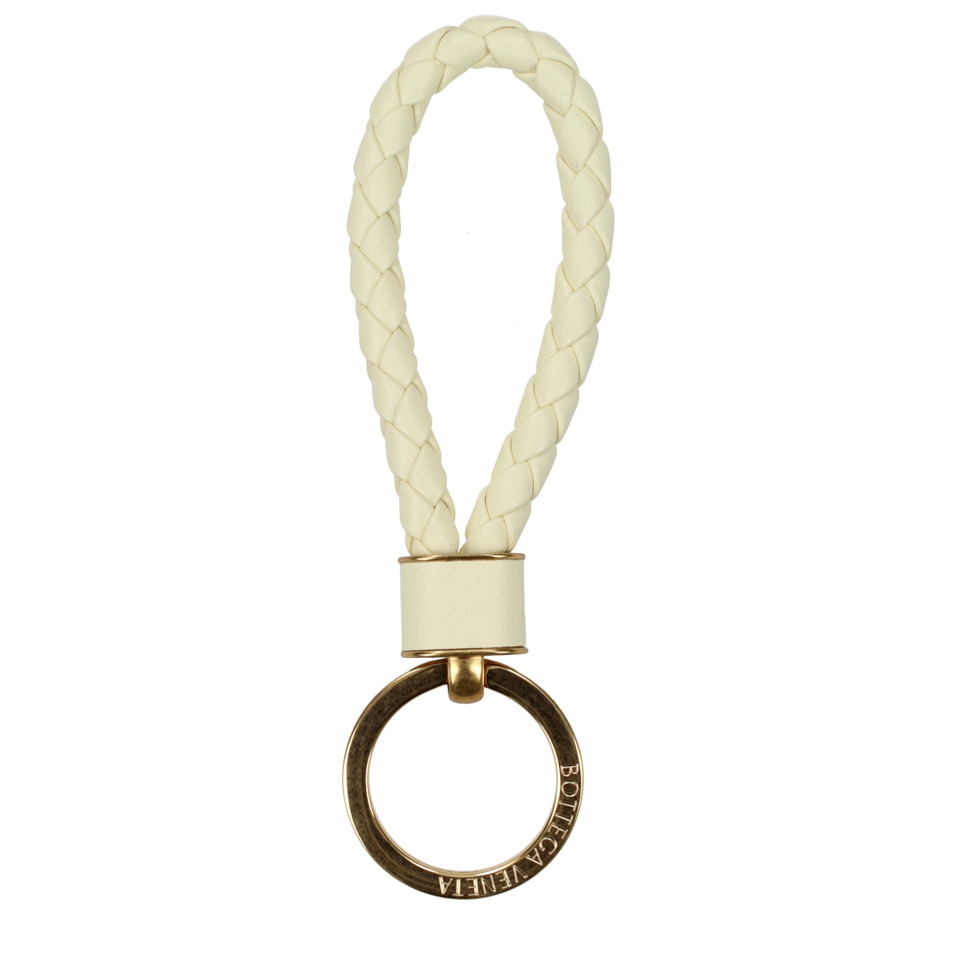 Bottega Veneta Keychain Women Leather Yellow/Pastel Yellow | B