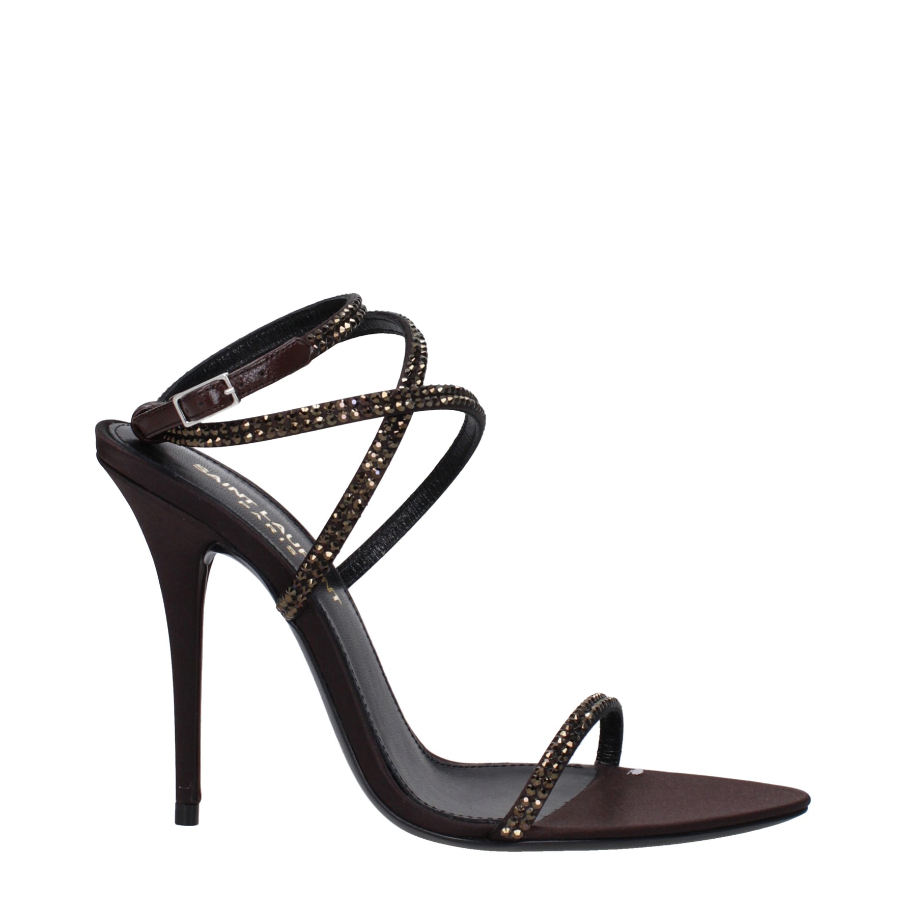 Saint Laurent Black Heels Rhinestones Saint Laurent Sandals Women