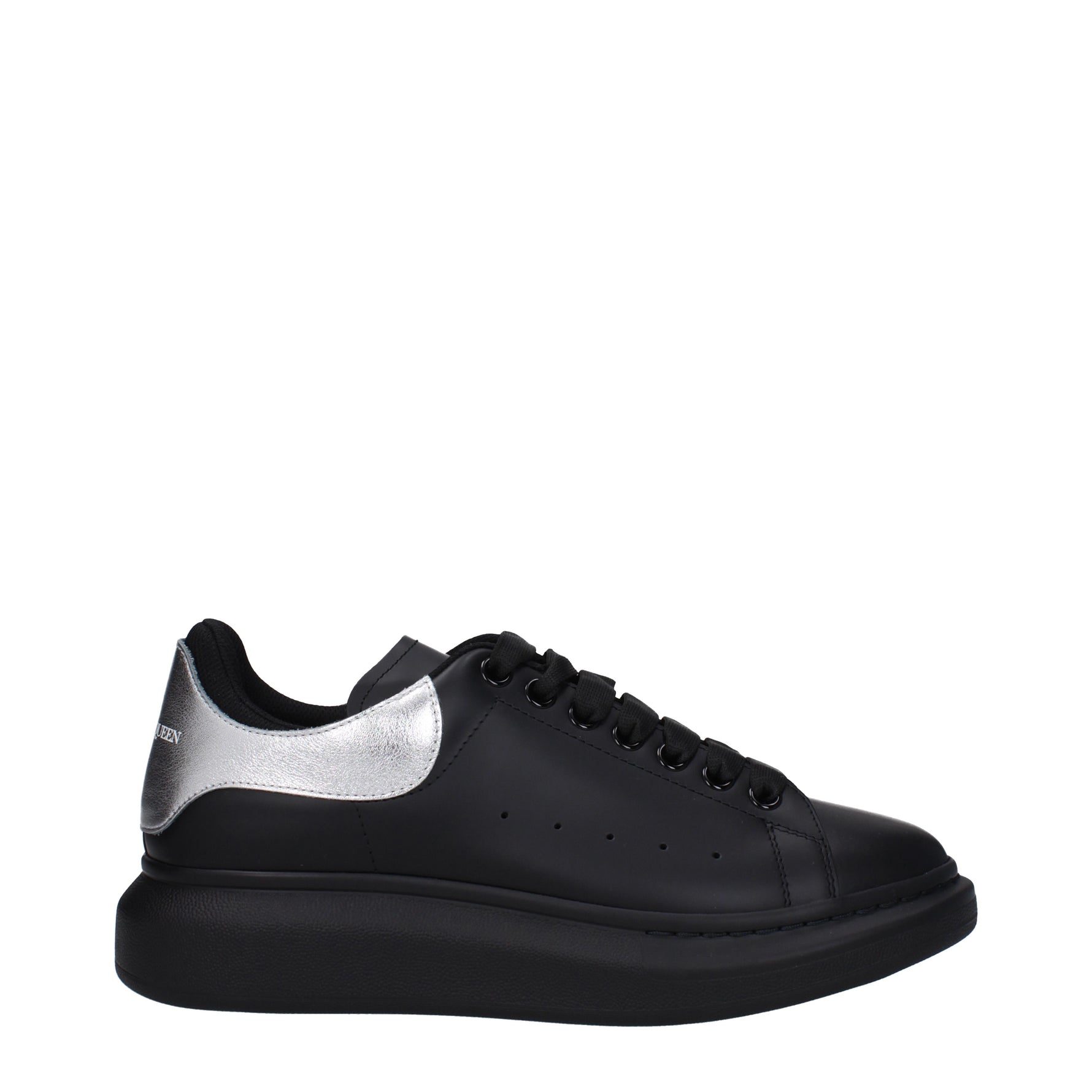 Leather Mcqueen Sneakers Black Alexander McQueen Oversized