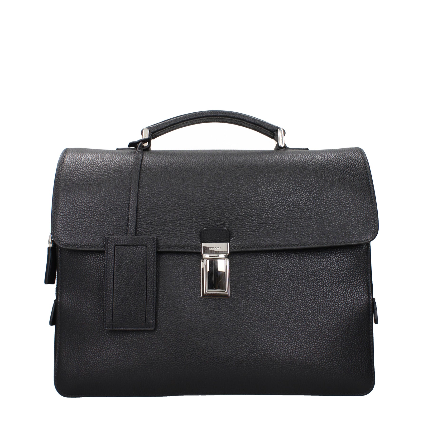 Leather Bags Prada Work Bag Prada Logo-plaque Laptop Bag Black