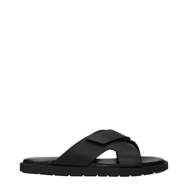 Salvatore Ferragamo Slippers and Clogs Men Leather Black | B-Exit