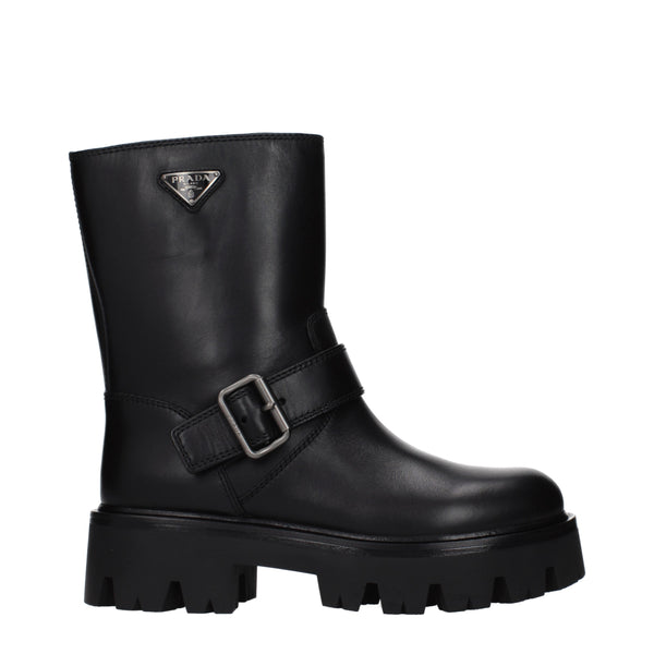 Prada アンクルブーツ 女性 皮革 黒 | B-Exit – B-Exit top shop online