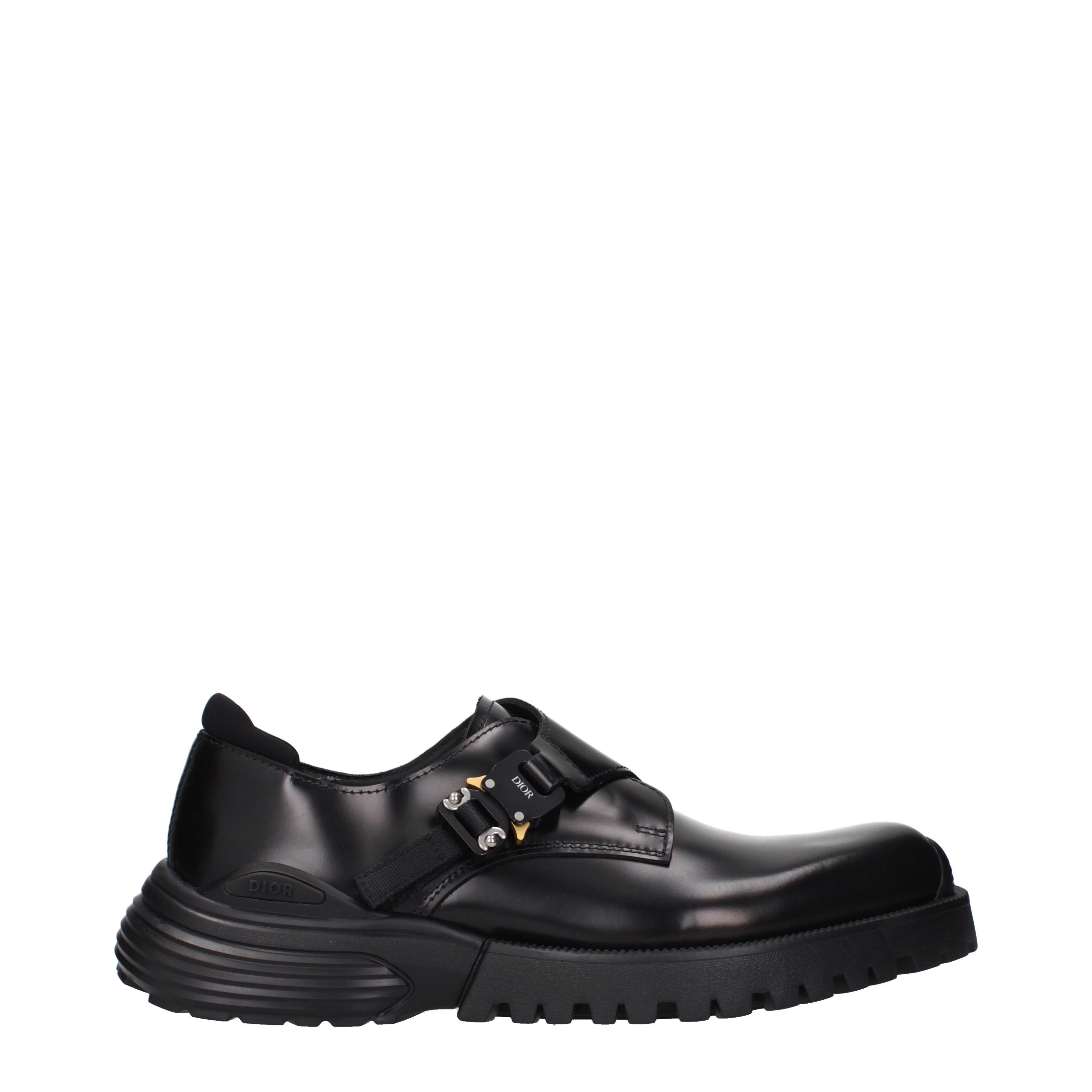 Christian Dior レースアップとモンクストラップ 男性 皮革 黒 | B
