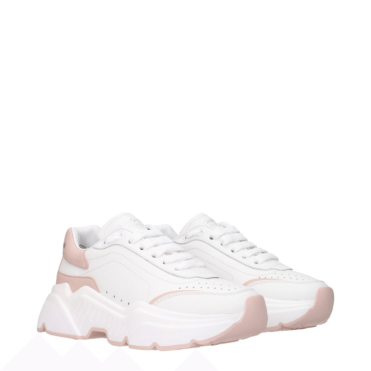 Dolce&Gabbana Sneakers daymaster Donna Pelle Bianco Rosa Polvere