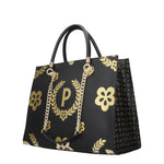Pollini Borse a Spalla Donna PVC Nero Oro