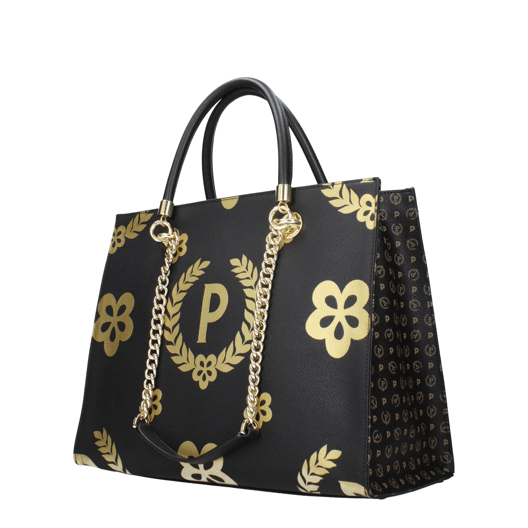 Pollini Borse a Spalla Donna PVC Nero Oro