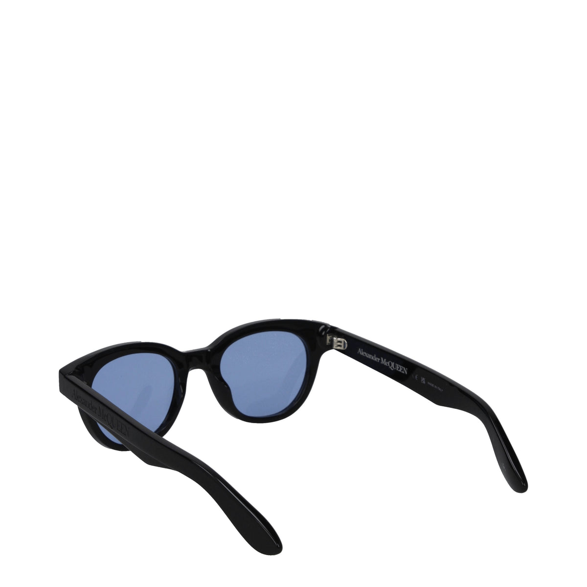 Alexander McQueen Occhiali da Sole Uomo Acetato Nero Blu
