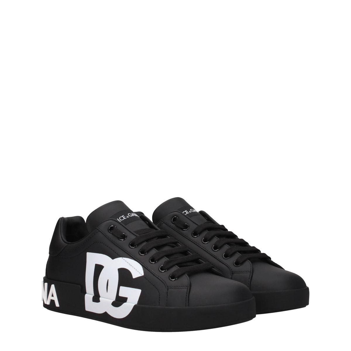 Dolce&Gabbana Sneakers Uomo Pelle Nero Bianco