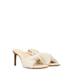 Jacquemus Sandali Donna Tessuto Beige Bianco Sporco