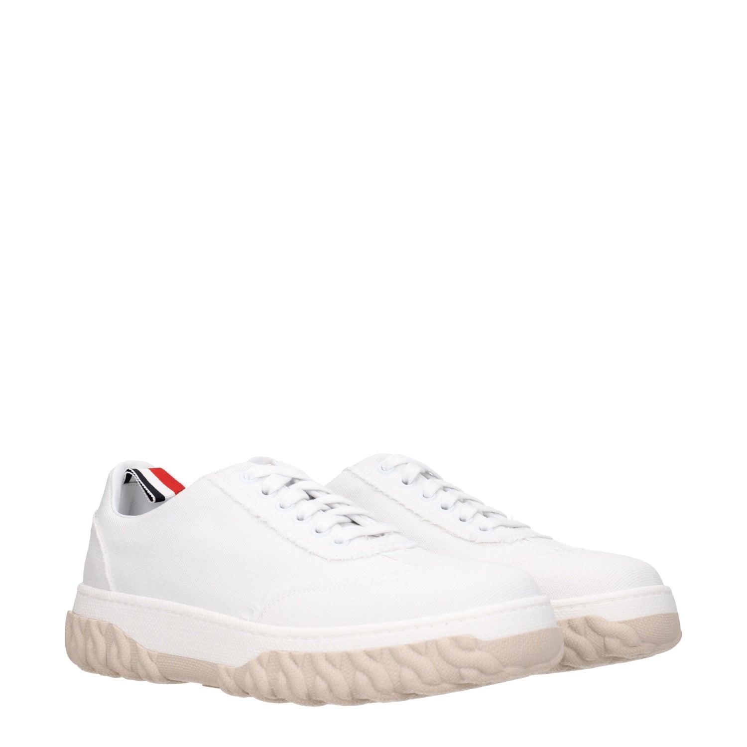 Thom Browne Sneakers Uomo Tessuto Bianco