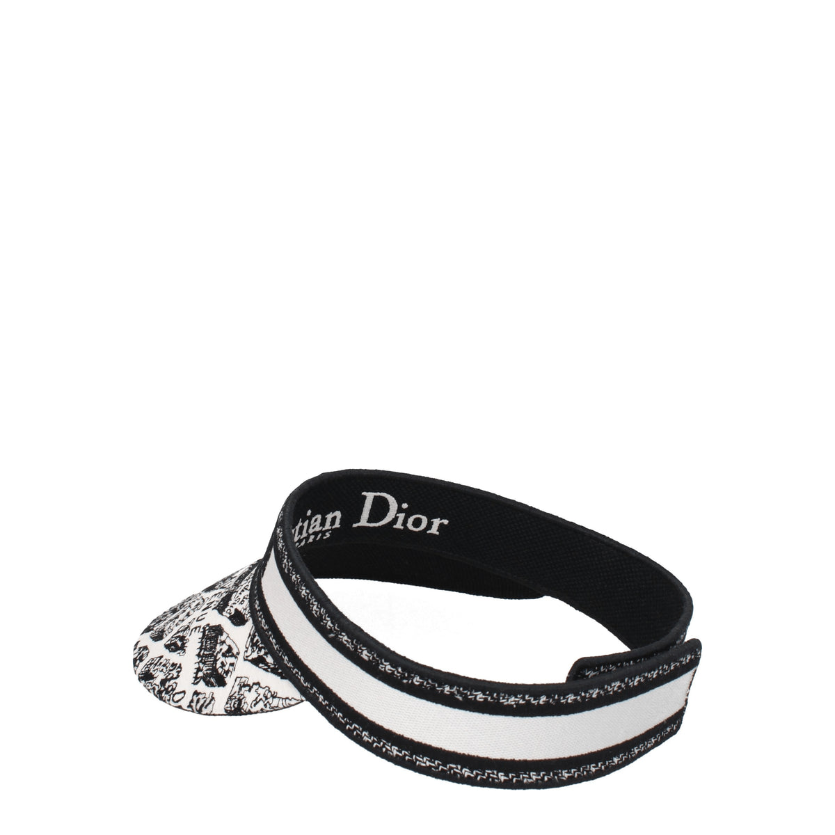 Christian Dior Cappelli visor Donna Cotone Bianco Nero